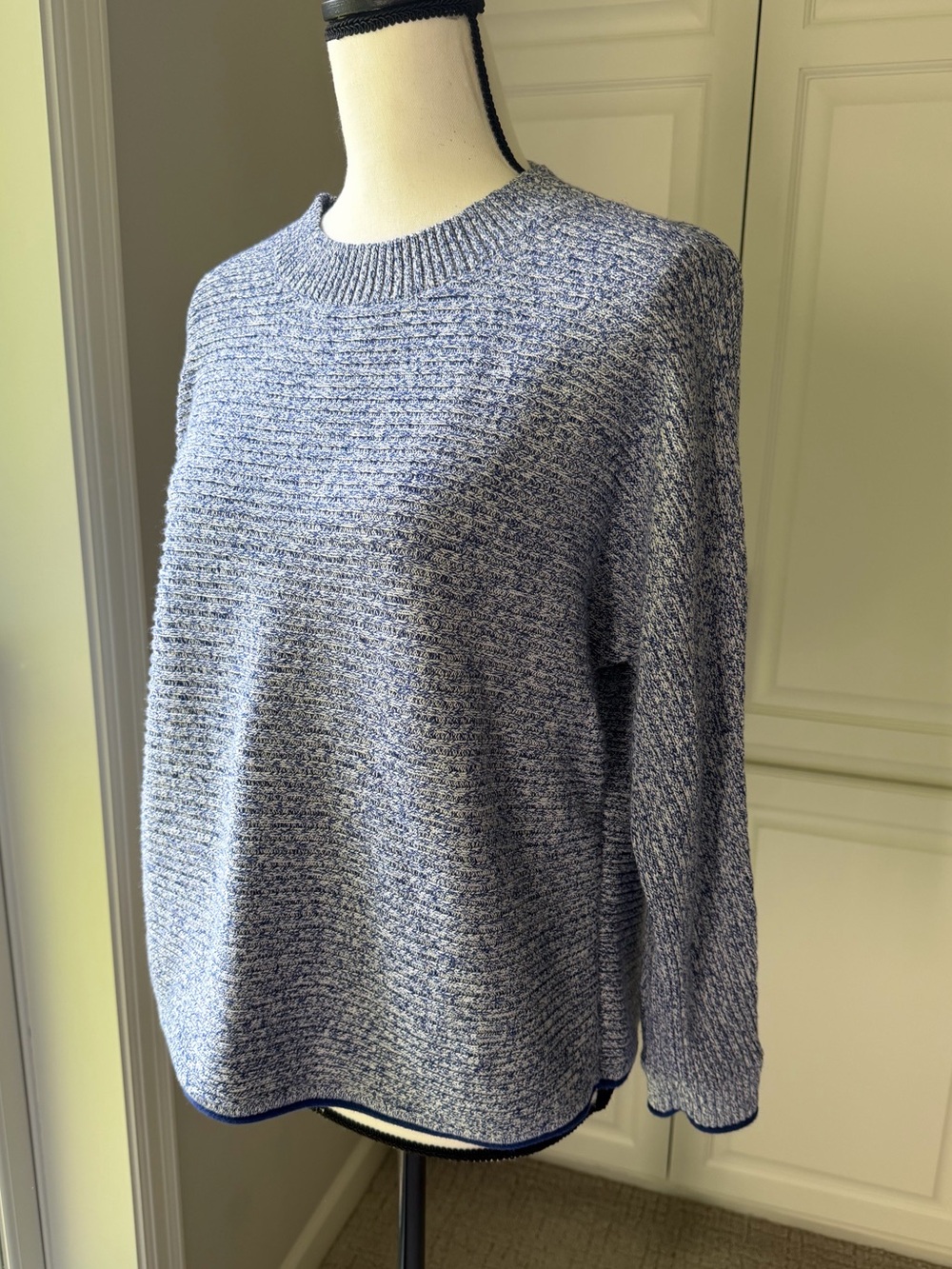 lululemon athletica Blue Marled Crew Neck Sweater